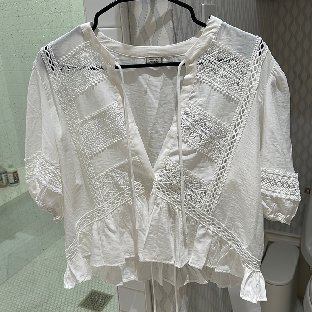 White laced blouse